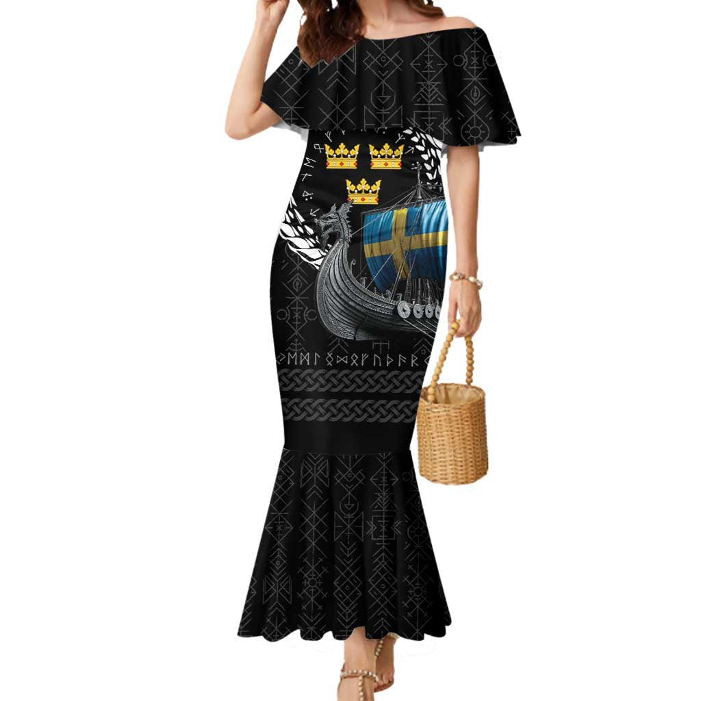 Sweden Viking Drakkar Mermaid Dress Viking Blood - Wonder Print Shop