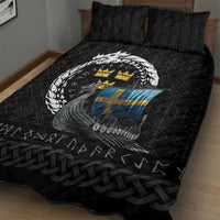 Sweden Viking Drakkar Quilt Bed Set Viking Blood - Wonder Print Shop