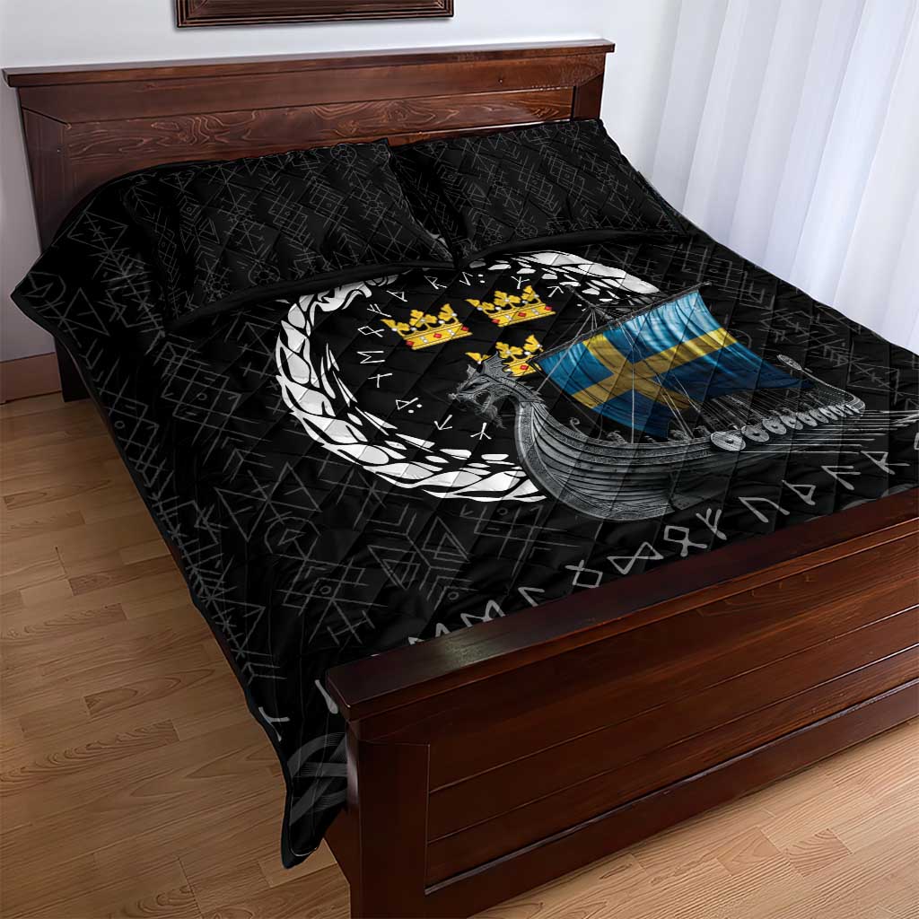 Sweden Viking Drakkar Quilt Bed Set Viking Blood - Wonder Print Shop