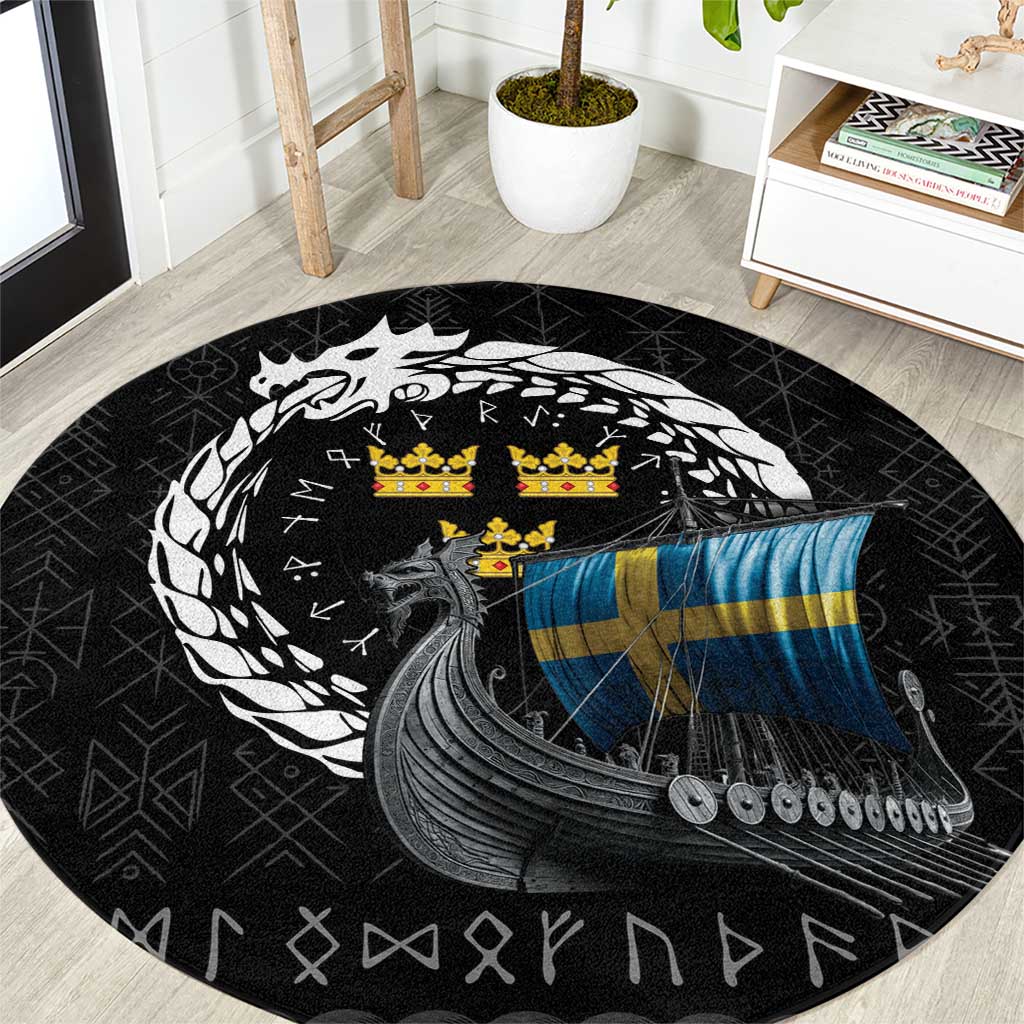 Sweden Viking Drakkar Round Carpet Viking Blood - Wonder Print Shop
