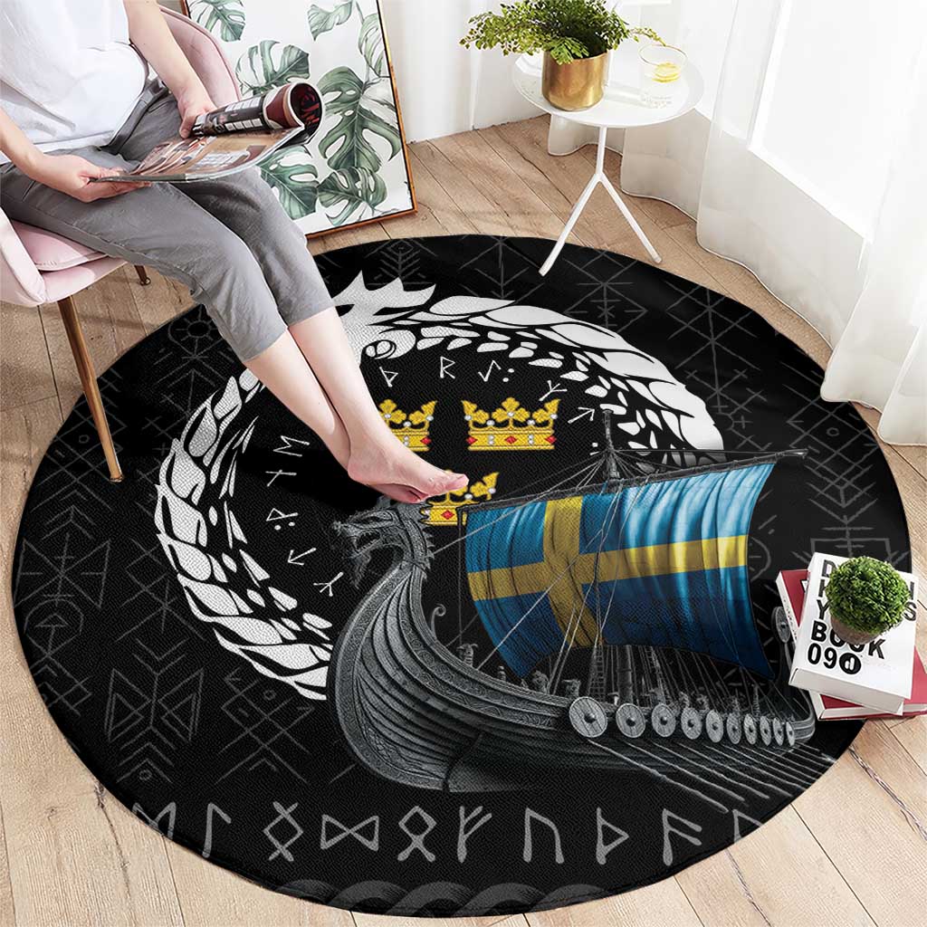 Sweden Viking Drakkar Round Carpet Viking Blood - Wonder Print Shop