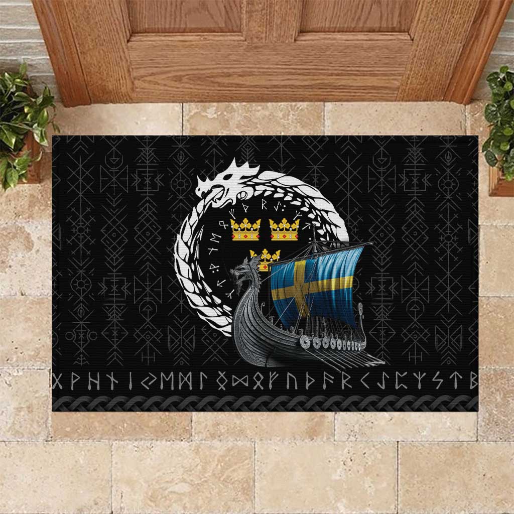 Sweden Viking Drakkar Rubber Doormat Viking Blood - Wonder Print Shop