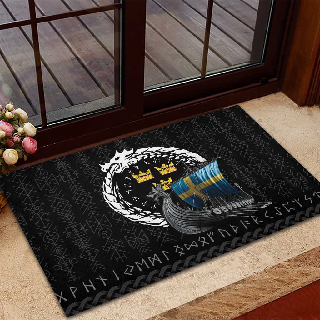 Sweden Viking Drakkar Rubber Doormat Viking Blood - Wonder Print Shop