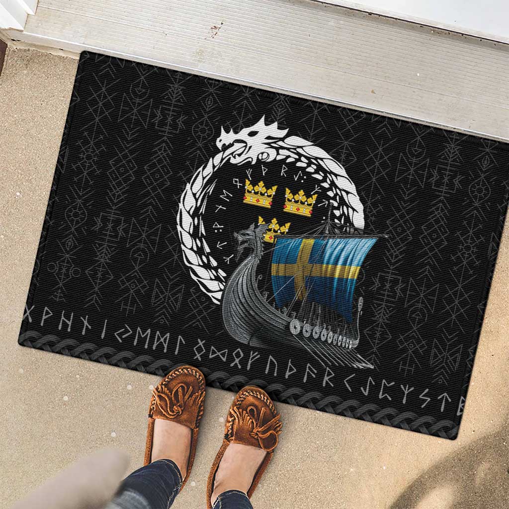 Sweden Viking Drakkar Rubber Doormat Viking Blood - Wonder Print Shop