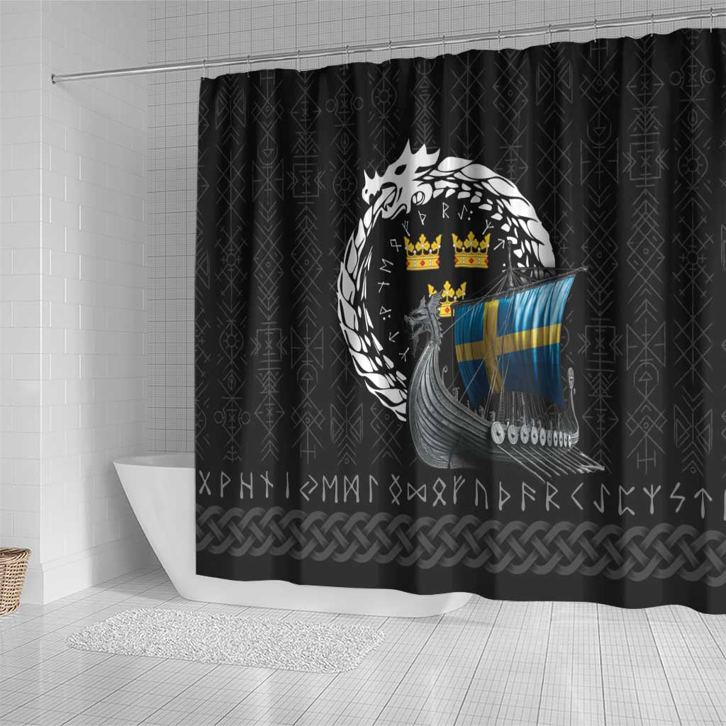 Sweden Viking Drakkar Shower Curtain Viking Blood - Wonder Print Shop