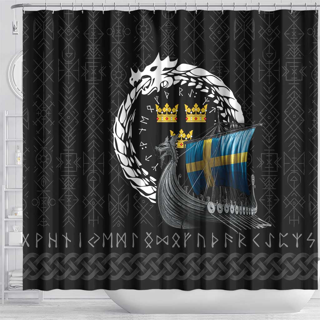 Sweden Viking Drakkar Shower Curtain Viking Blood - Wonder Print Shop