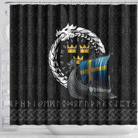 Sweden Viking Drakkar Shower Curtain Viking Blood - Wonder Print Shop