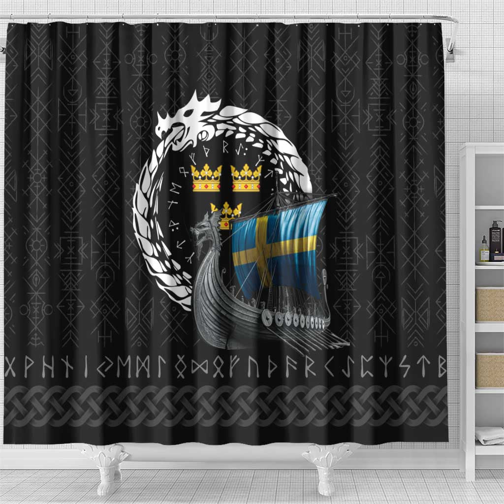 Sweden Viking Drakkar Shower Curtain Viking Blood - Wonder Print Shop