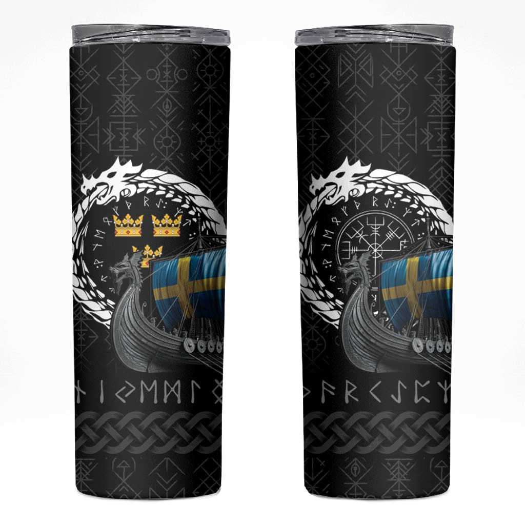 Sweden Viking Drakkar Skinny Tumbler Viking Blood - Wonder Print Shop