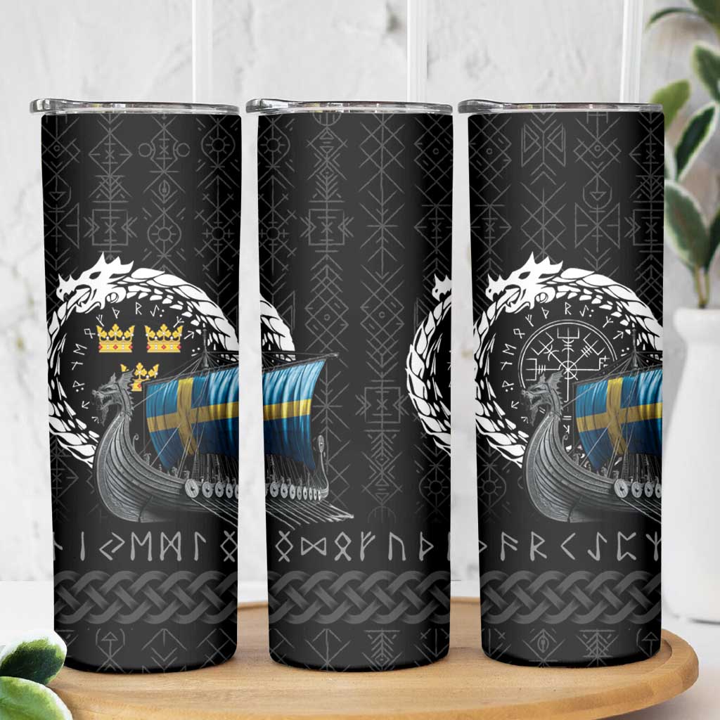 Sweden Viking Drakkar Skinny Tumbler Viking Blood - Wonder Print Shop