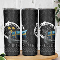 Sweden Viking Drakkar Skinny Tumbler Viking Blood - Wonder Print Shop