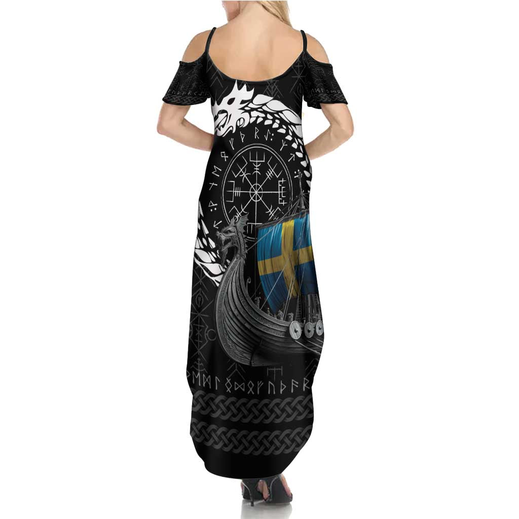 Sweden Viking Drakkar Summer Maxi Dress Viking Blood - Wonder Print Shop