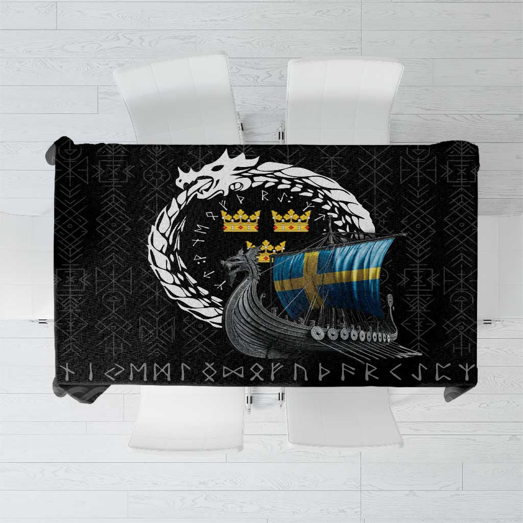 Sweden Viking Drakkar Tablecloth Viking Blood - Wonder Print Shop