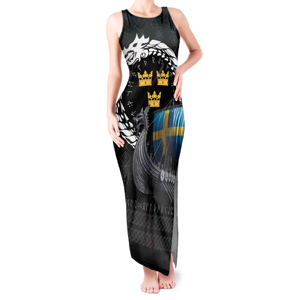 Sweden Viking Drakkar Tank Maxi Dress Viking Blood - Wonder Print Shop