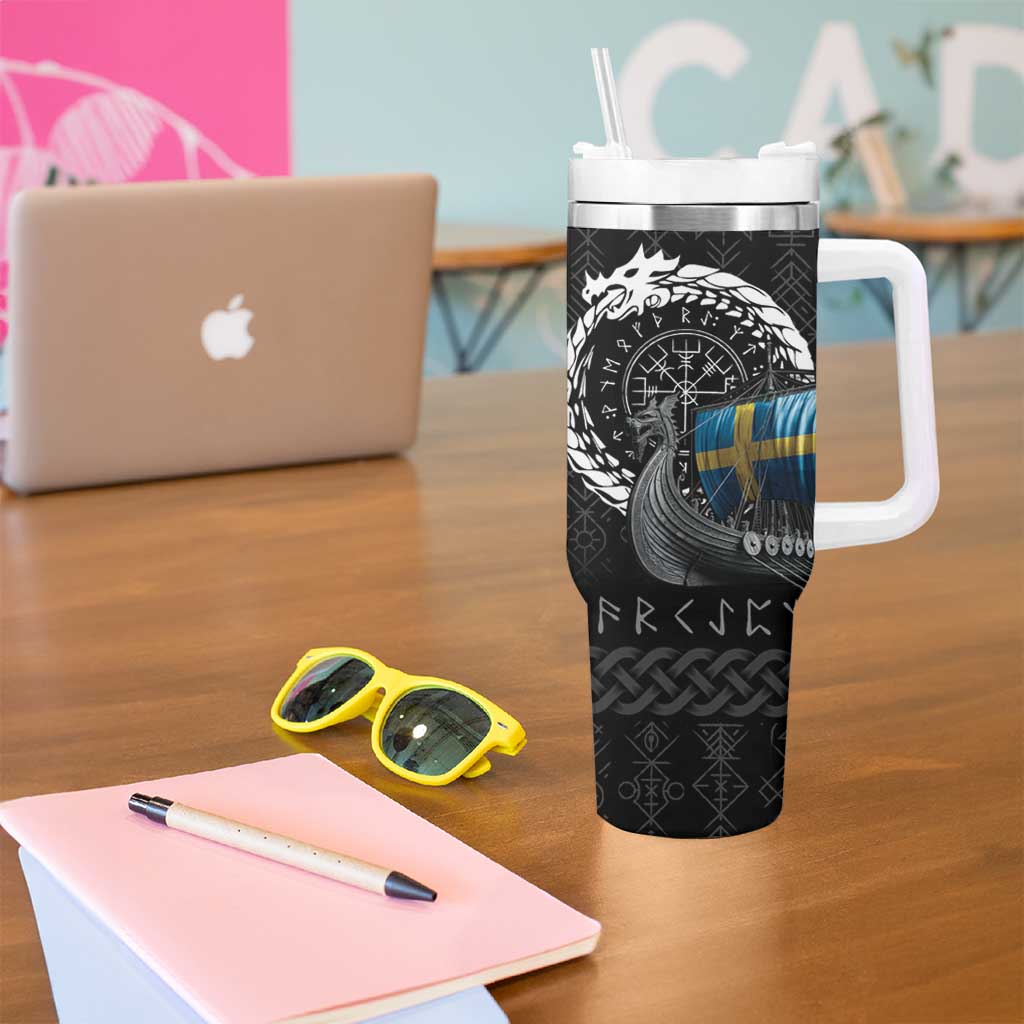 Sweden Viking Drakkar Tumbler With Handle Viking Blood - Wonder Print Shop