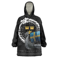 Sweden Viking Drakkar Wearable Blanket Hoodie Viking Blood - Wonder Print Shop