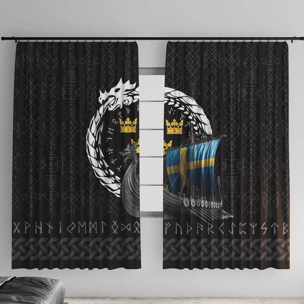 Sweden Viking Drakkar Window Curtain Viking Blood - Wonder Print Shop