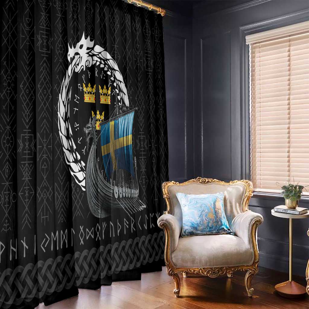 Sweden Viking Drakkar Window Curtain Viking Blood - Wonder Print Shop