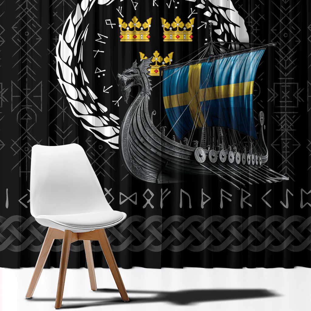 Sweden Viking Drakkar Window Curtain Viking Blood - Wonder Print Shop