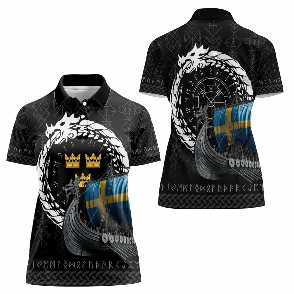Sweden Viking Drakkar Women Polo Shirt Viking Blood - Wonder Print Shop