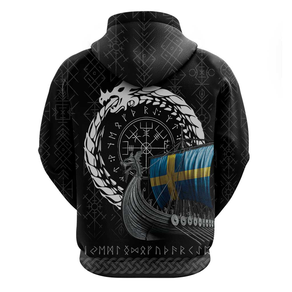 Sweden Viking Drakkar Zip Hoodie Viking Blood - Wonder Print Shop