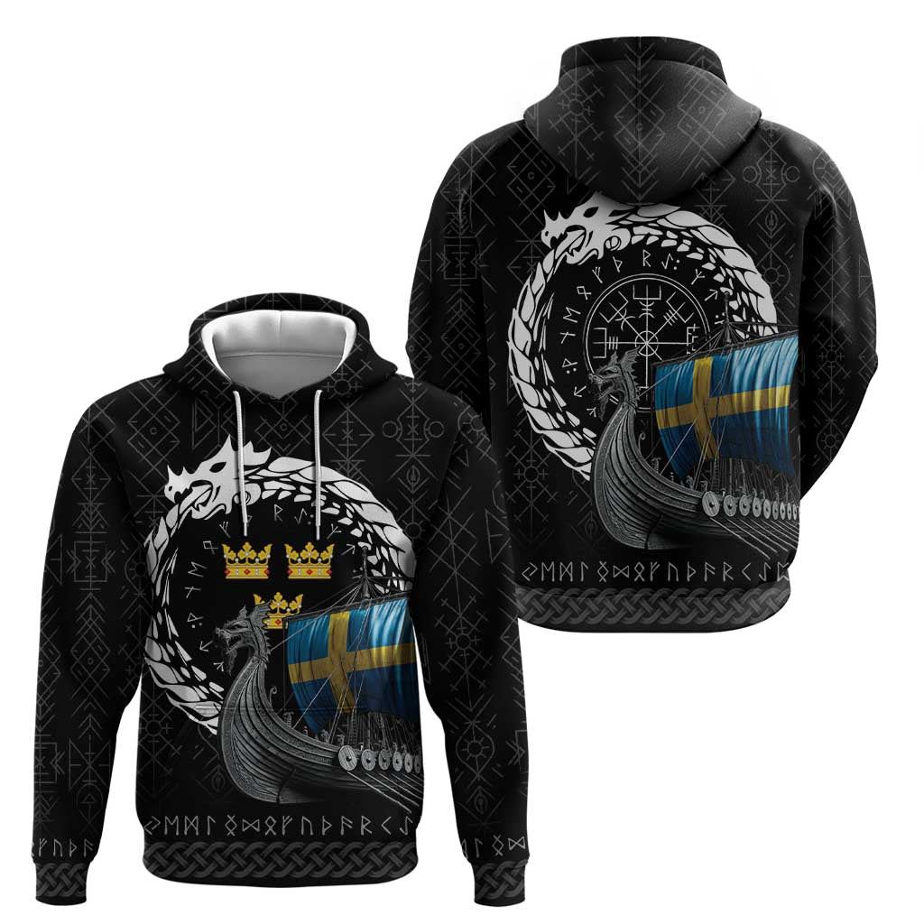 Sweden Viking Drakkar Zip Hoodie Viking Blood - Wonder Print Shop