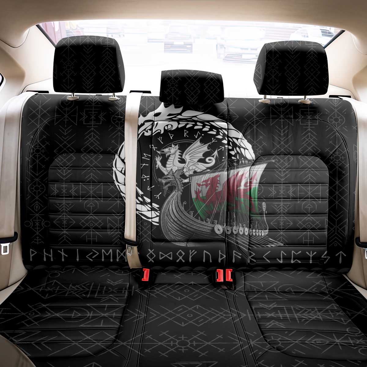 Wales Viking Drakkar Back Car Seat Cover Viking Blood - Wonder Print Shop