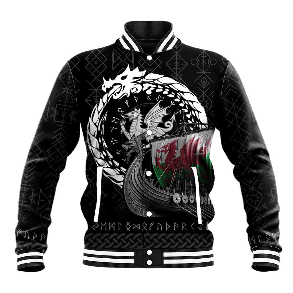 Wales Viking Drakkar Baseball Jacket Viking Blood - Wonder Print Shop