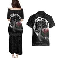 Wales Viking Drakkar Couples Matching Puletasi and Hawaiian Shirt Viking Blood - Wonder Print Shop