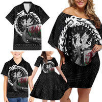 Wales Viking Drakkar Family Matching Off Shoulder Short Dress and Hawaiian Shirt Viking Blood - Wonder Print Shop