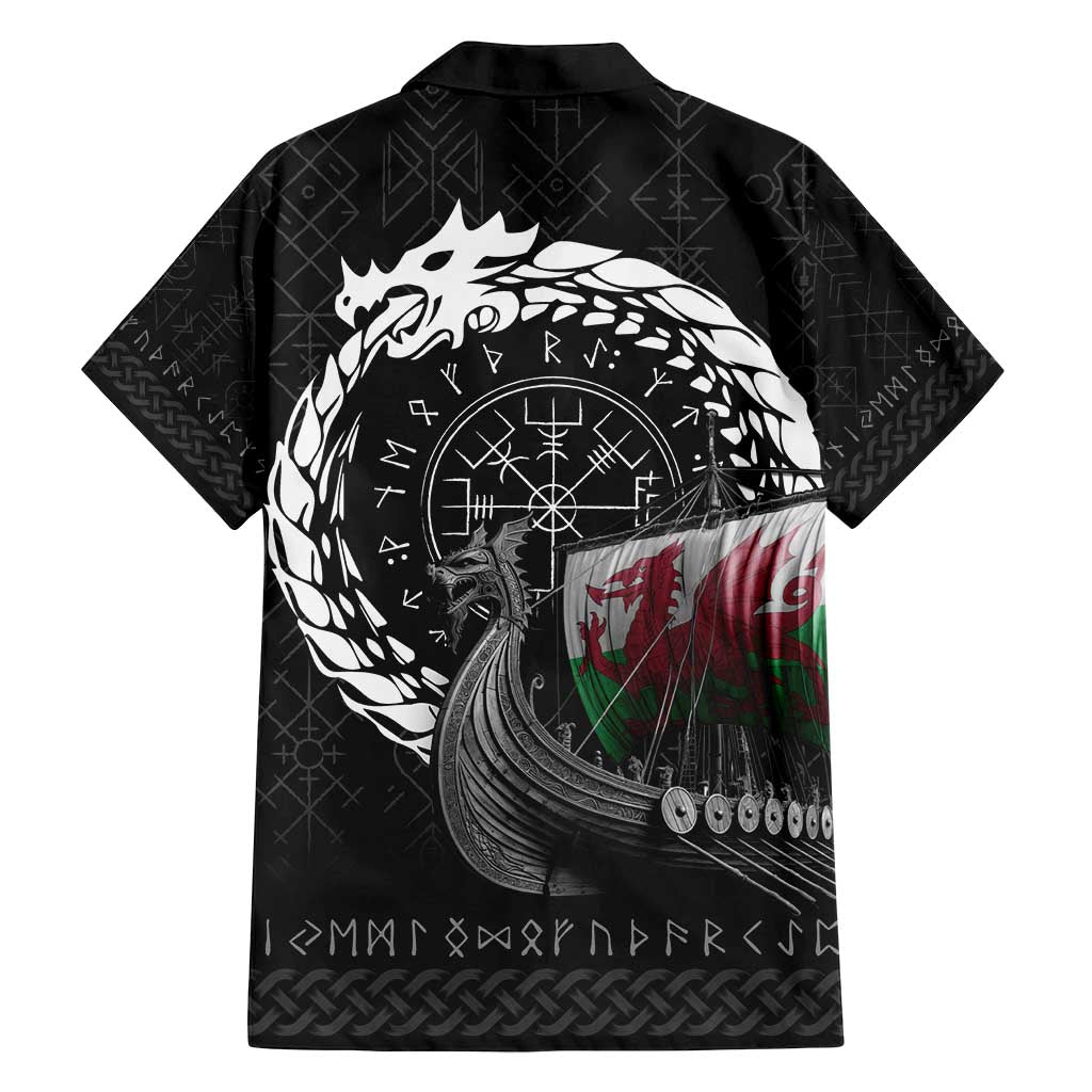 Wales Viking Drakkar Family Matching Off Shoulder Short Dress and Hawaiian Shirt Viking Blood - Wonder Print Shop