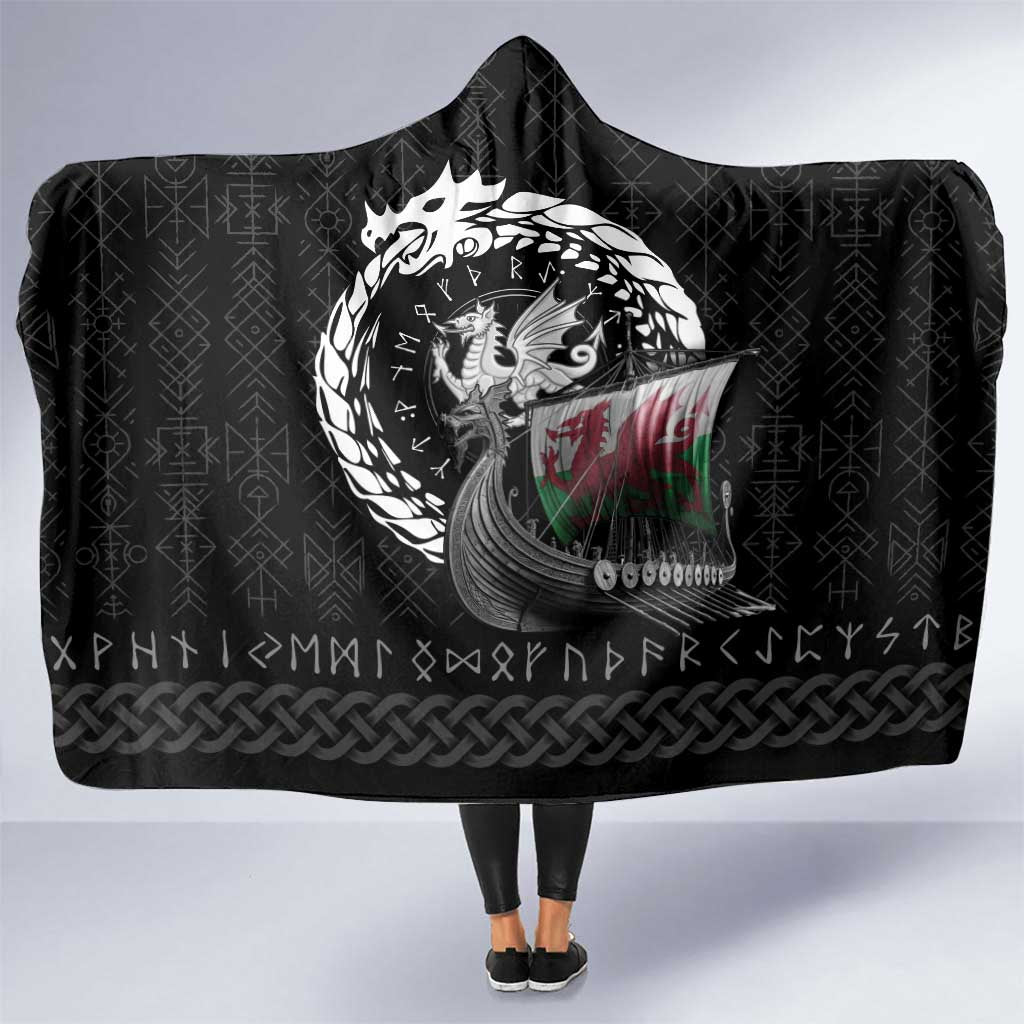 Wales Viking Drakkar Hooded Blanket Viking Blood - Wonder Print Shop
