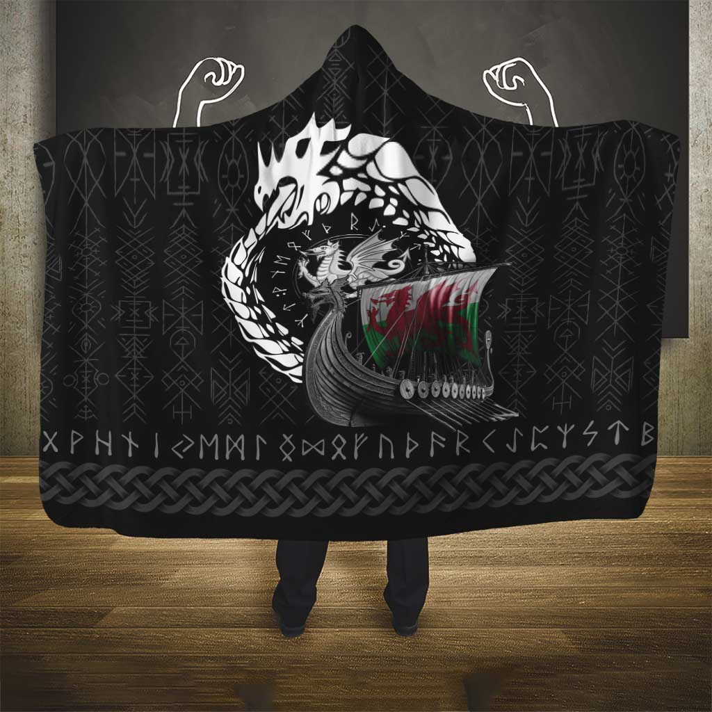 Wales Viking Drakkar Hooded Blanket Viking Blood - Wonder Print Shop