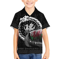 Wales Viking Drakkar Kid Hawaiian Shirt Viking Blood - Wonder Print Shop