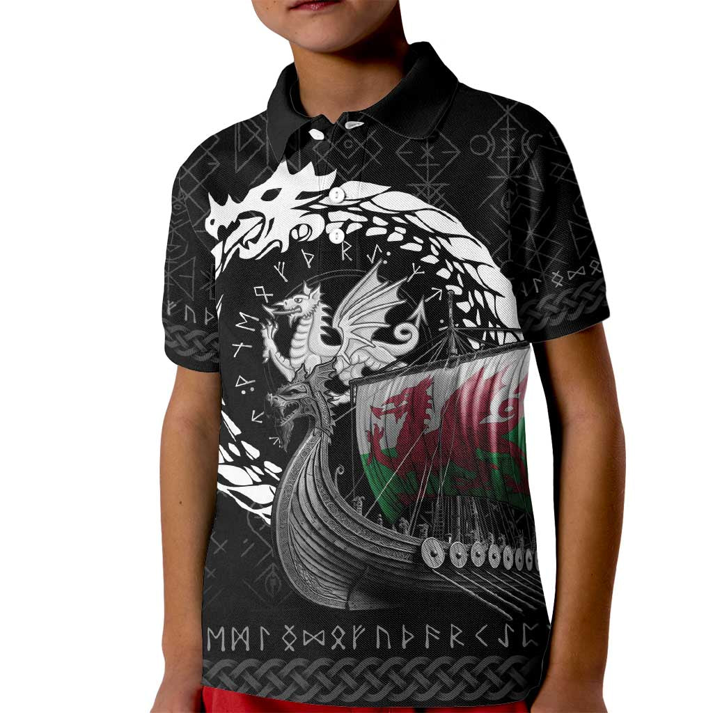 Wales Viking Drakkar Kid Polo Shirt Viking Blood - Wonder Print Shop
