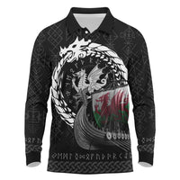 Wales Viking Drakkar Long Sleeve Polo Shirt Viking Blood - Wonder Print Shop
