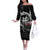 Wales Viking Drakkar Off The Shoulder Long Sleeve Dress Viking Blood - Wonder Print Shop