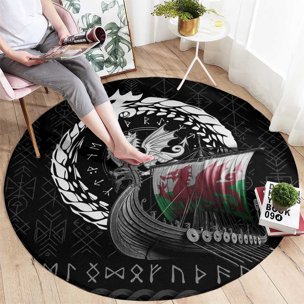 Wales Viking Drakkar Round Carpet Viking Blood - Wonder Print Shop
