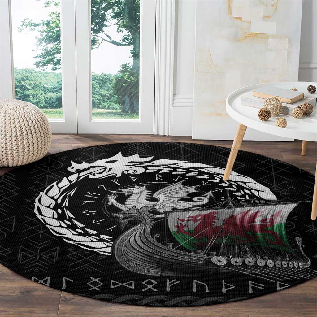 Wales Viking Drakkar Round Carpet Viking Blood - Wonder Print Shop