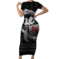 Wales Viking Drakkar Short Sleeve Bodycon Dress Viking Blood - Wonder Print Shop