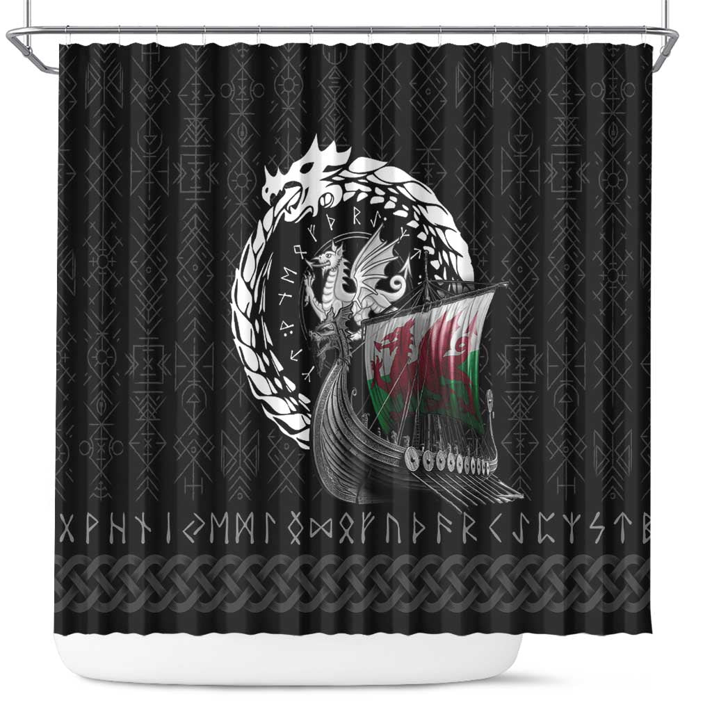 Wales Viking Drakkar Shower Curtain Viking Blood - Wonder Print Shop