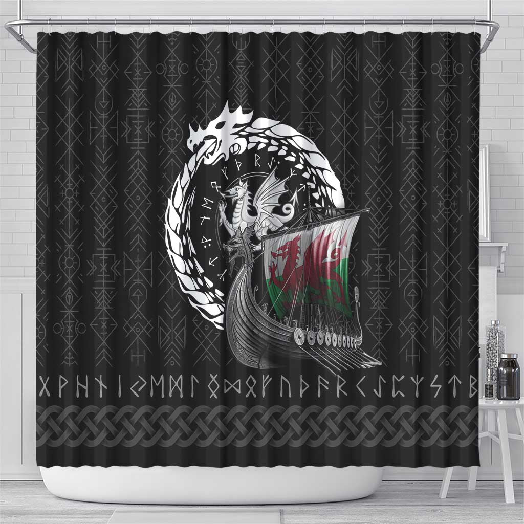 Wales Viking Drakkar Shower Curtain Viking Blood - Wonder Print Shop