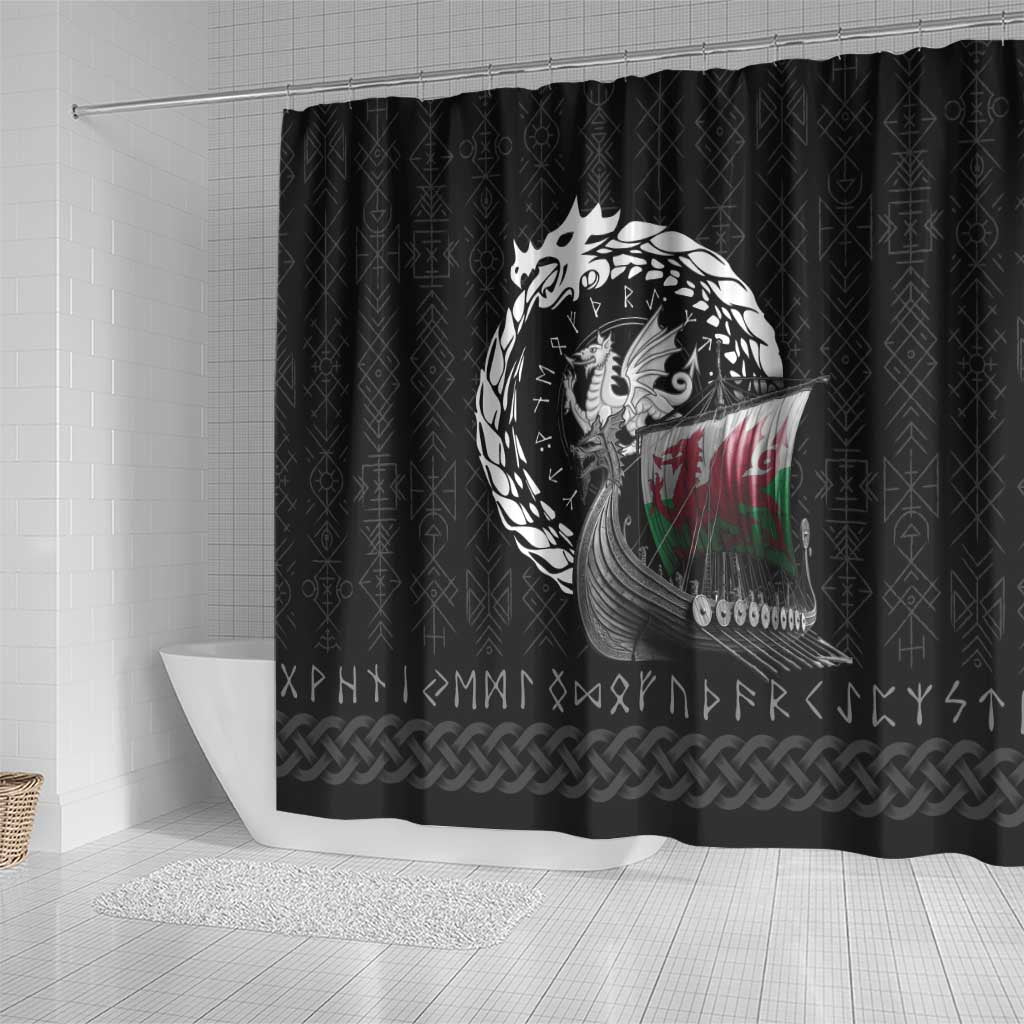 Wales Viking Drakkar Shower Curtain Viking Blood - Wonder Print Shop