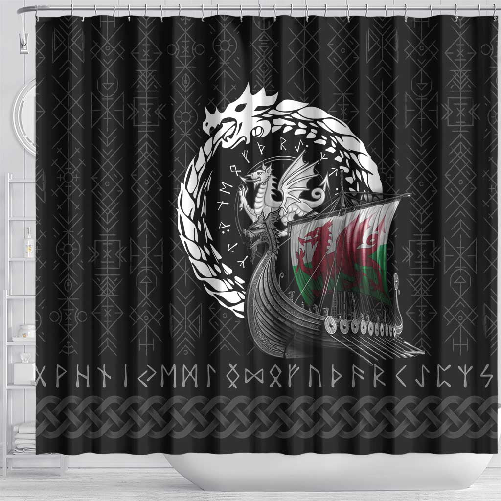 Wales Viking Drakkar Shower Curtain Viking Blood - Wonder Print Shop