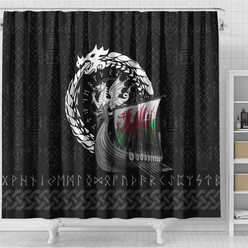 Wales Viking Drakkar Shower Curtain Viking Blood - Wonder Print Shop