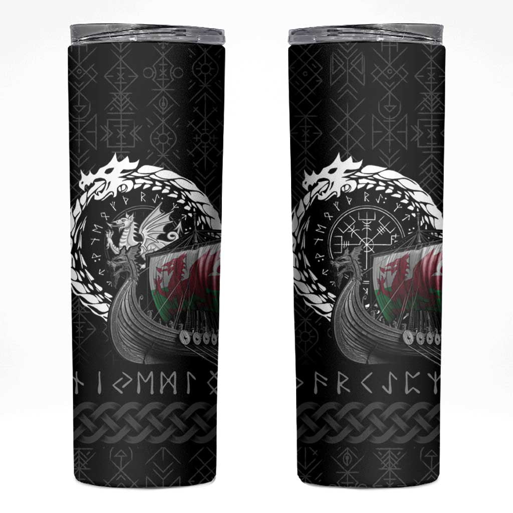 Wales Viking Drakkar Skinny Tumbler Viking Blood - Wonder Print Shop