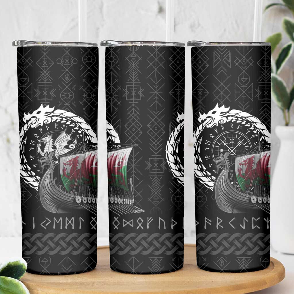 Wales Viking Drakkar Skinny Tumbler Viking Blood - Wonder Print Shop