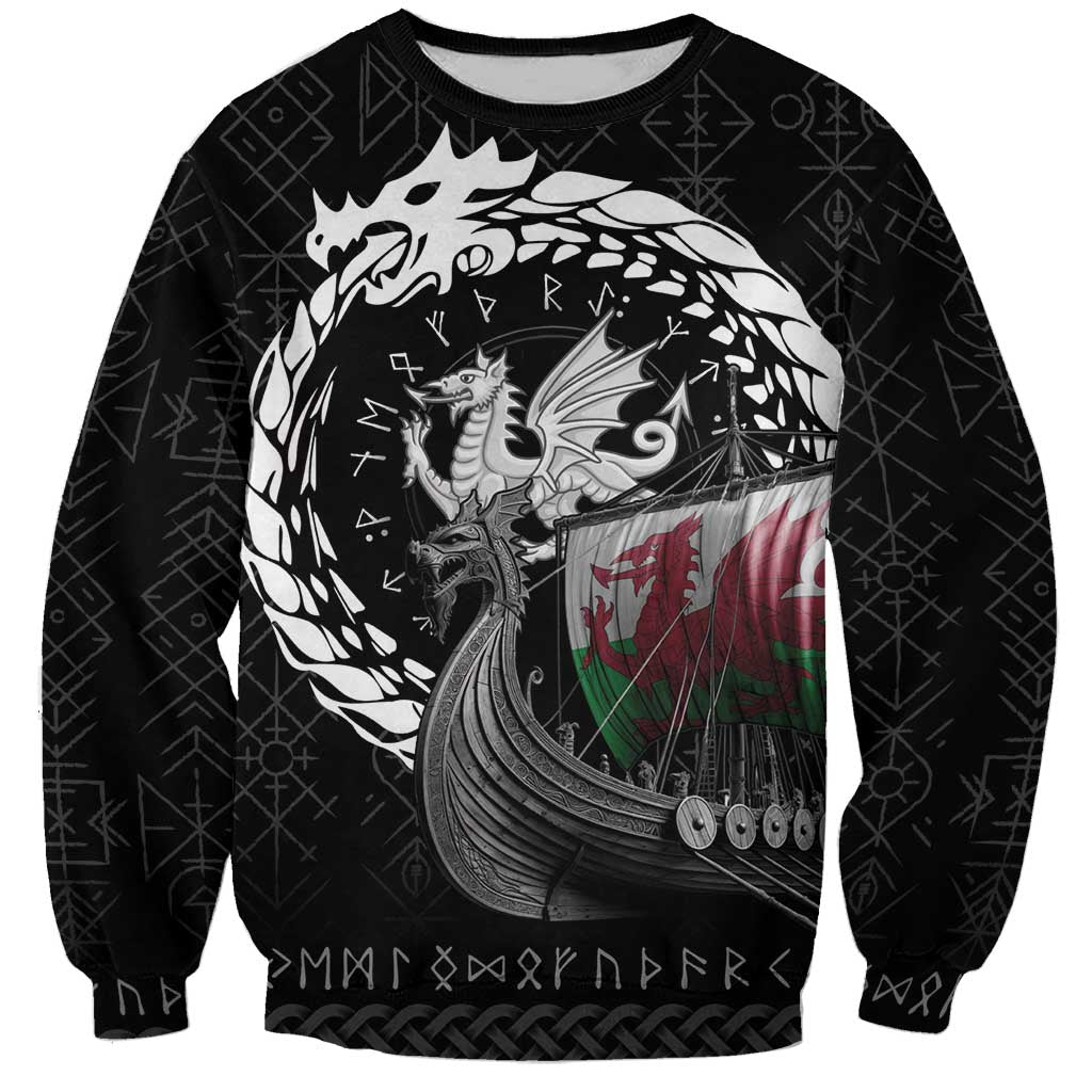 Wales Viking Drakkar Sweatshirt Viking Blood - Wonder Print Shop