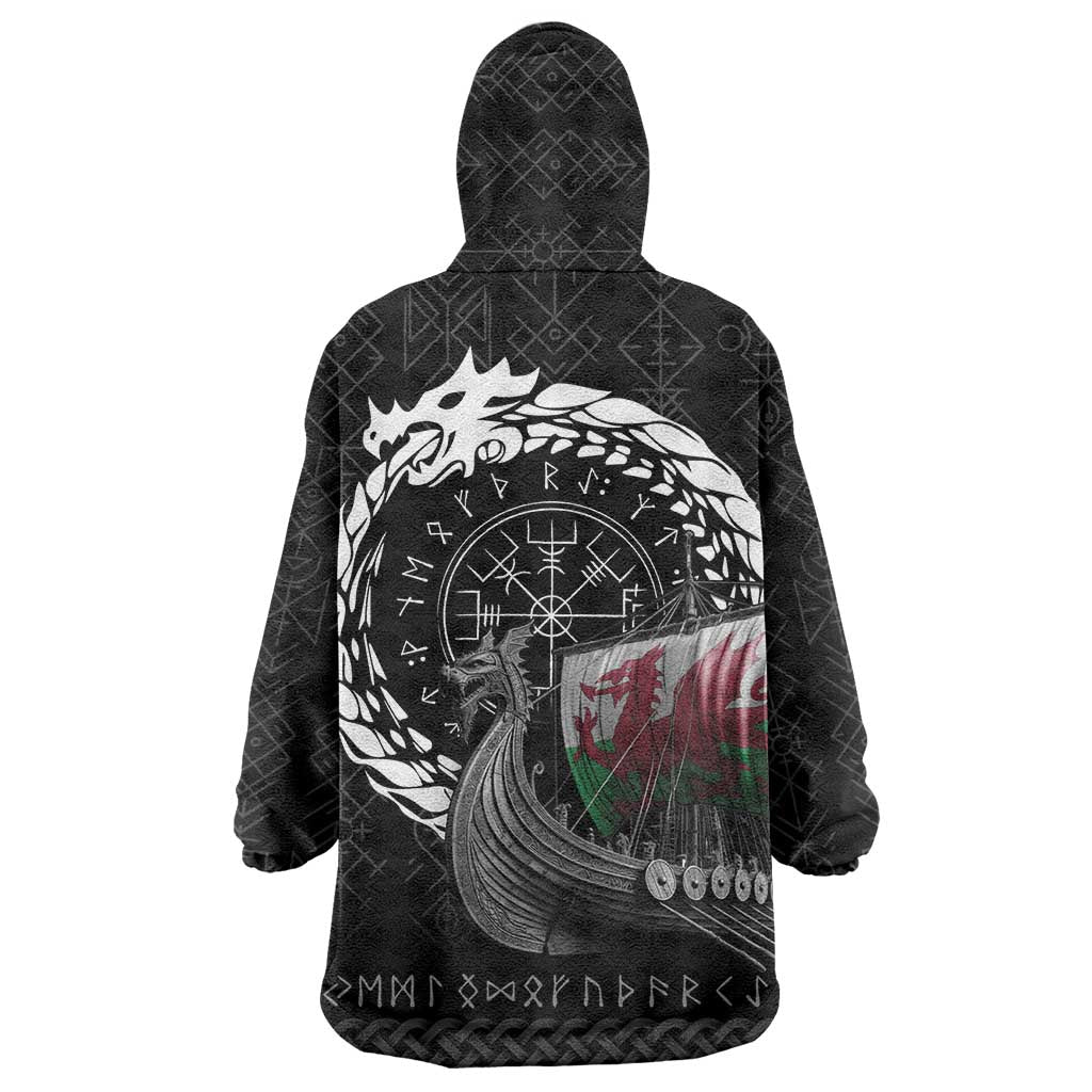 Wales Viking Drakkar Wearable Blanket Hoodie Viking Blood - Wonder Print Shop