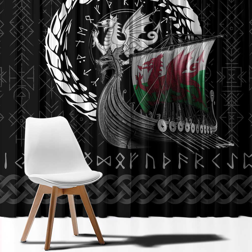 Wales Viking Drakkar Window Curtain Viking Blood - Wonder Print Shop